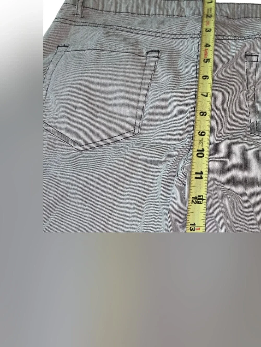 Women's Gray Striped Capris - Casual Everyday Style